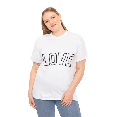 Bold Red LOVE Statement Tee Gildan 5000 T-Shirt - Image 12