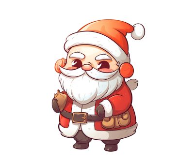 Festive Santa PNG Clipart Set