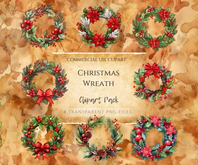 Christmas Angel Wreath Graphics for Spiritual Designs