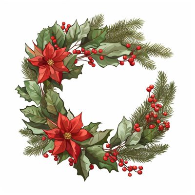 Rustic Wreath Clipart - Cozy Holiday Aesthetic - Image 5