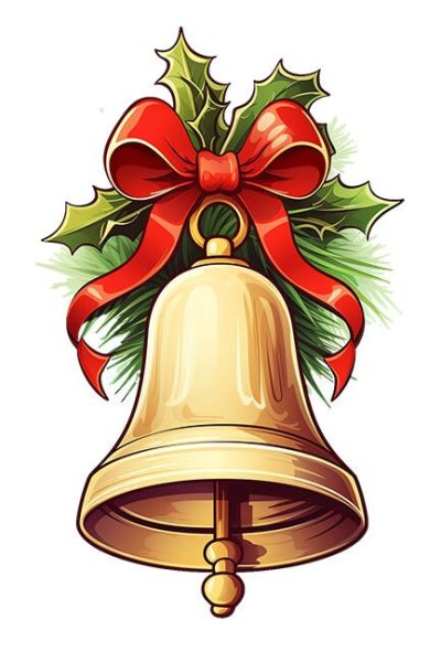 Christmas Bell Wreath Clipart - Seasonal Elegance - Image 5