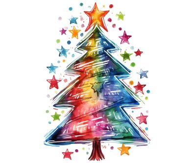 Merry Christmas Tree Clipart for Designers