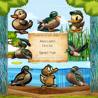 Charming Duck Clipart Collection for Instant Download