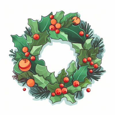 Rustic Wreath Clipart - Cozy Holiday Aesthetic - Image 6