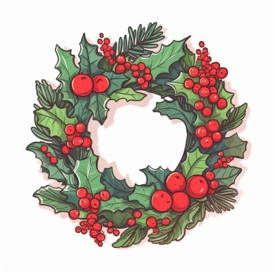 Rustic Wreath Clipart - Cozy Holiday Aesthetic - Image 4