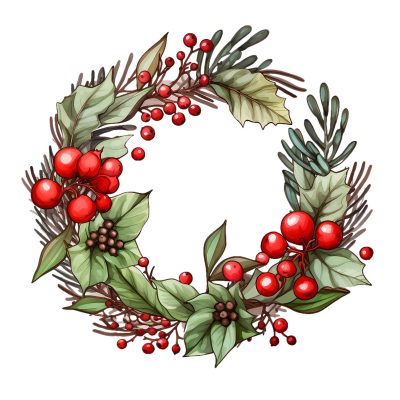 Festive Wreath Clipart Collection for Holiday Designs