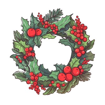 Frosty Festive Wreath Designs for Digital Creations