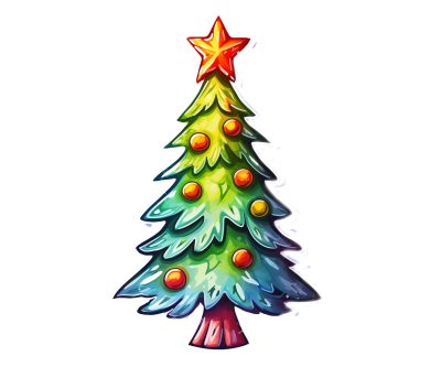 Magical Christmas Tree Digital Clipart Collection - Image 5