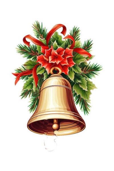 Christmas Bell Wreath Clipart - Seasonal Elegance - Image 3