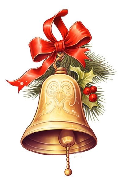 Christmas Bell Wreath Clipart - Seasonal Elegance - Image 4