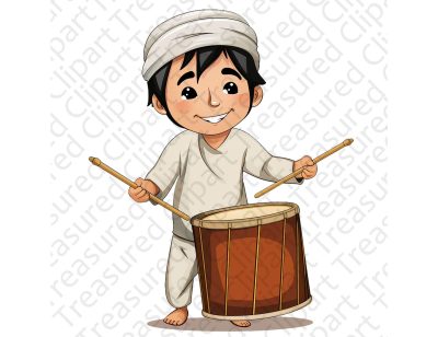 Festive Rhythms: Charming Drummer Boy Illustration