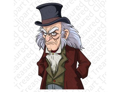 Classic Christmas Carol Scrooge PNG Illustration