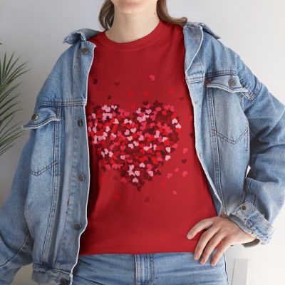 Love Blossom Red Petal Heart Tee Gildan 5000 T-Shirt - Image 19