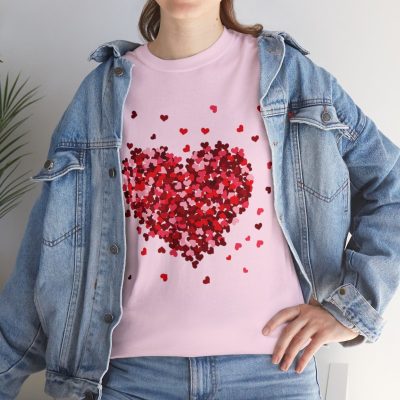 Love Blossom Red Petal Heart Tee Gildan 5000 T-Shirt - Image 2