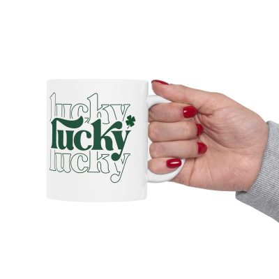 Triple Luck Typography Ceramic Mug 11oz - Image 12