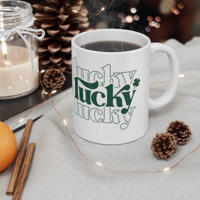 Triple Luck Typography Ceramic Mug 11oz - Image 4