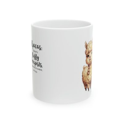 Fluffy Alpaca Therapy Mug Ceramic Mug 11oz - Image 2