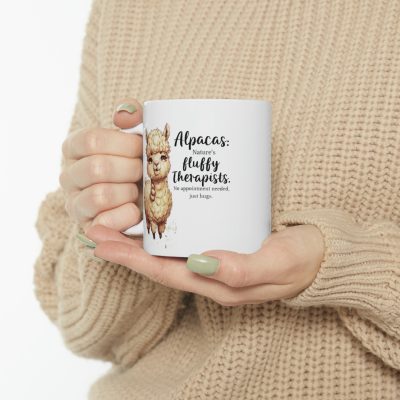 Fluffy Alpaca Therapy Mug Ceramic Mug 11oz - Image 12