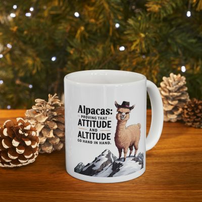 Alpacas: Attitude and Altitude Ceramic Mug 11oz - Image 10