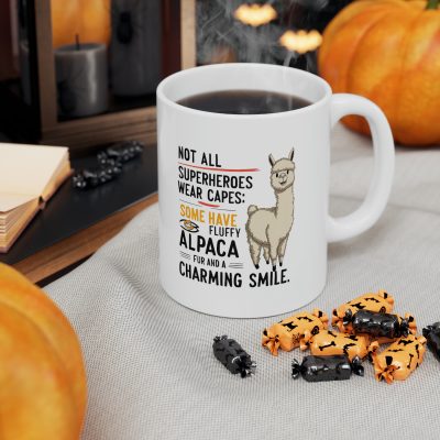 Alpaca Hero Smile Ceramic Coffee Mug 11oz - Image 7