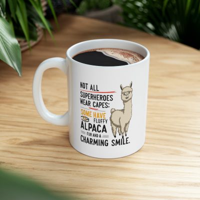 Alpaca Hero Smile Ceramic Coffee Mug 11oz - Image 9