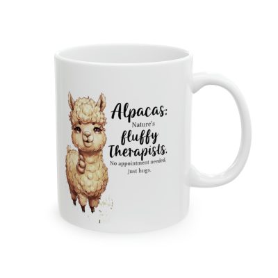 Fluffy Alpaca Therapy Mug Ceramic Mug 11oz - Image 5