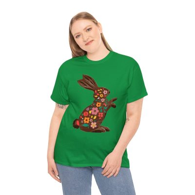 Floral Easter Bunny Tee - Spring Celebration Cotton T-Shirt - Image 41