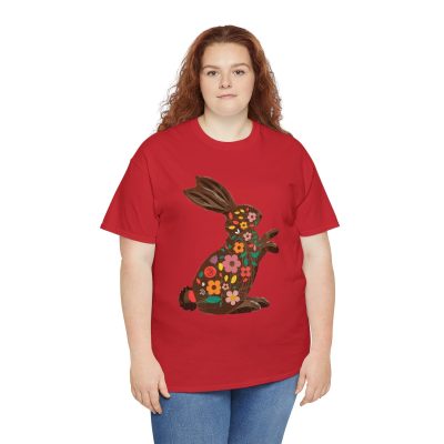 Floral Easter Bunny Tee - Spring Celebration Cotton T-Shirt - Image 68