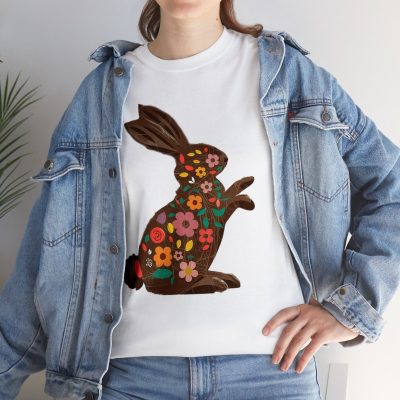 Floral Easter Bunny Tee - Spring Celebration Cotton T-Shirt - Image 13