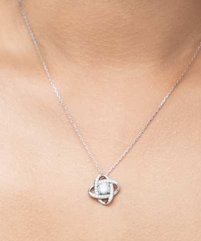 Patience & Grace: Honoring an Unflappable Mom Love Knot Silver Necklace (Copy) - Image 7