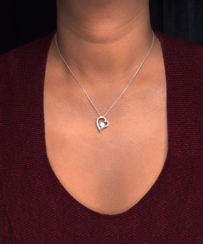 Strength & Grace: A Salute to Mom's Resilience Solitare Crystal Heart Necklace - Image 9